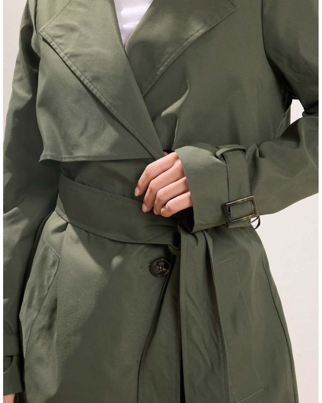 PixieGirl Green Petite Trench Coat