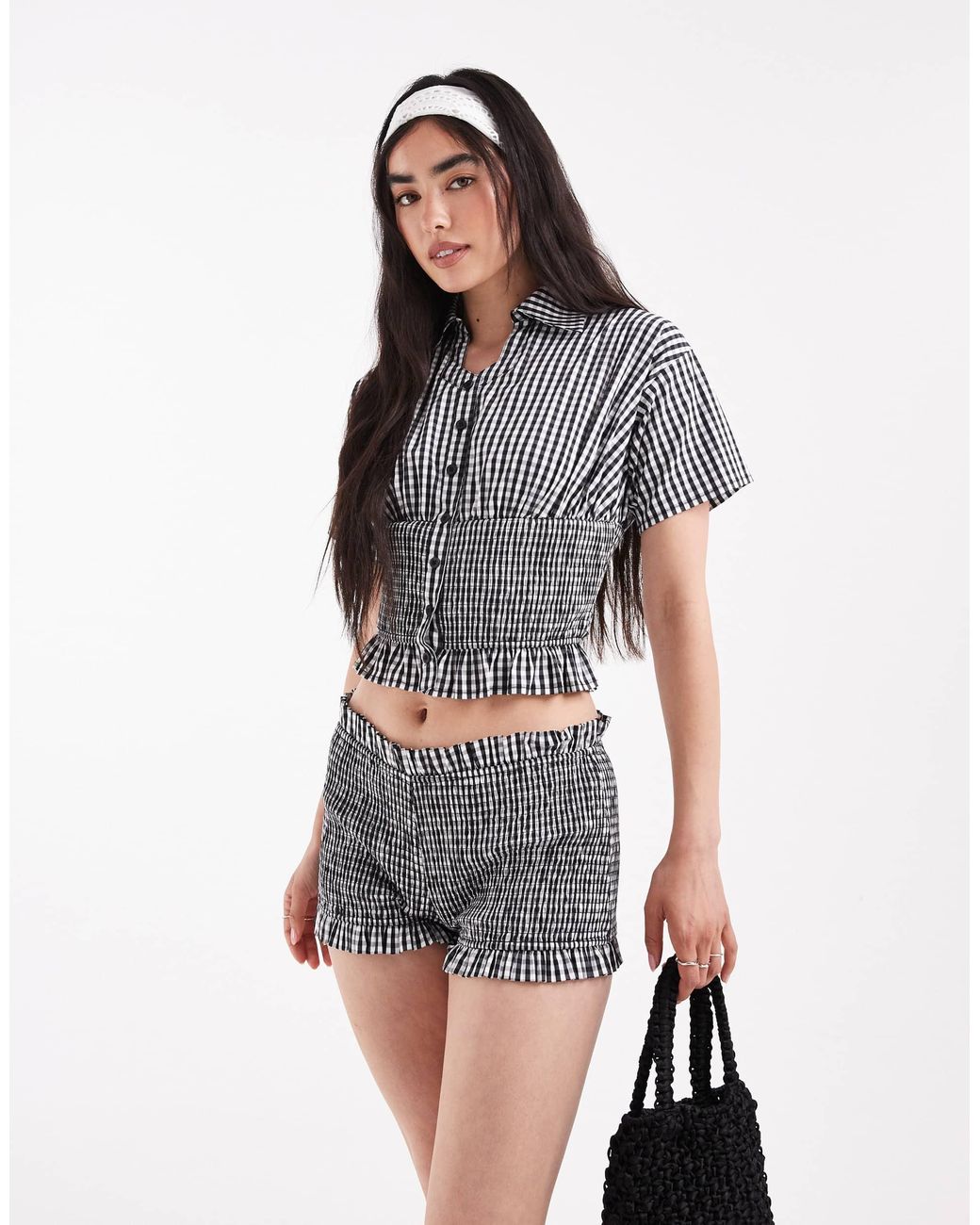 Daisy Street Black Mini Shorts