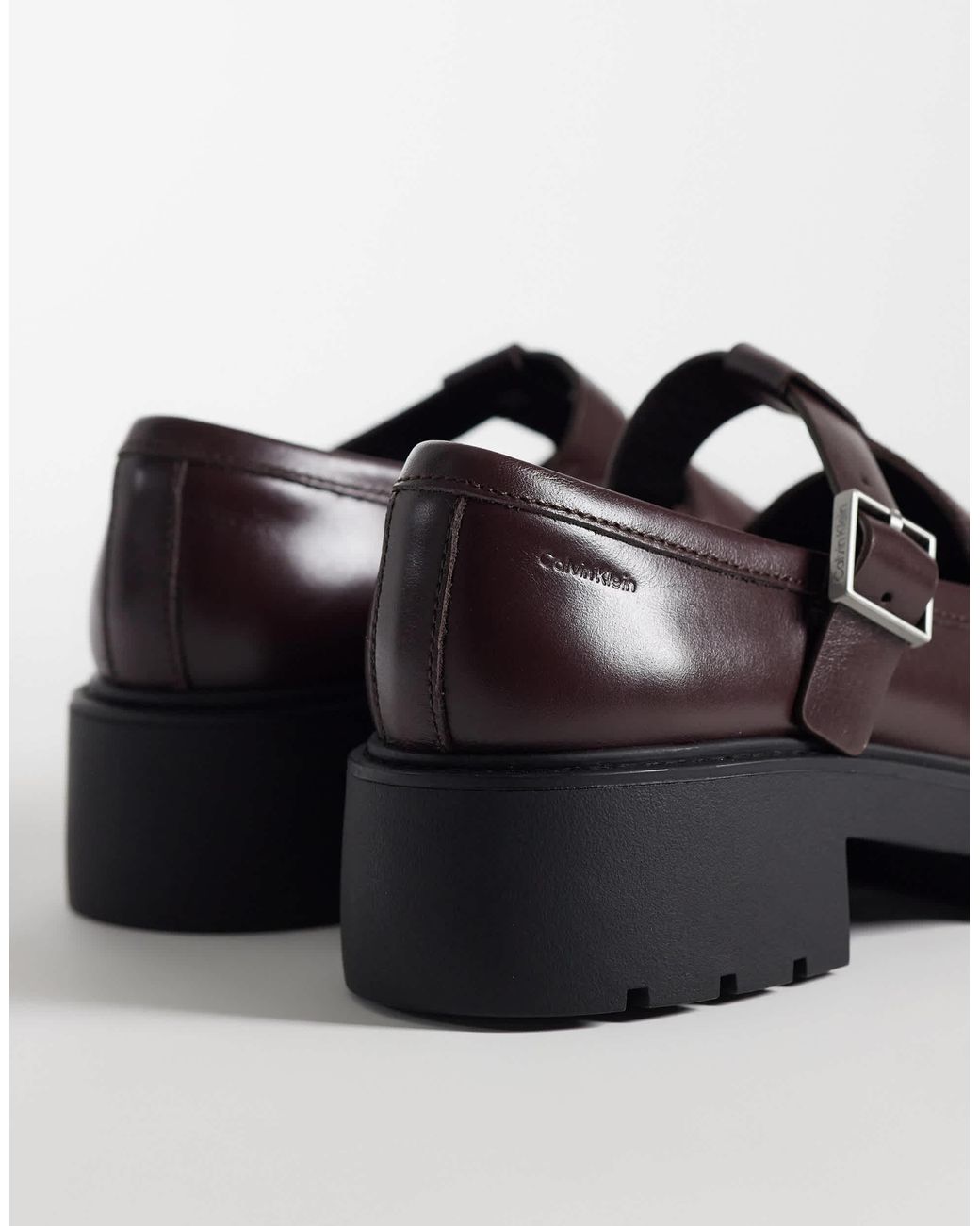 Calvin Klein Brown Klobiger leder-loafer