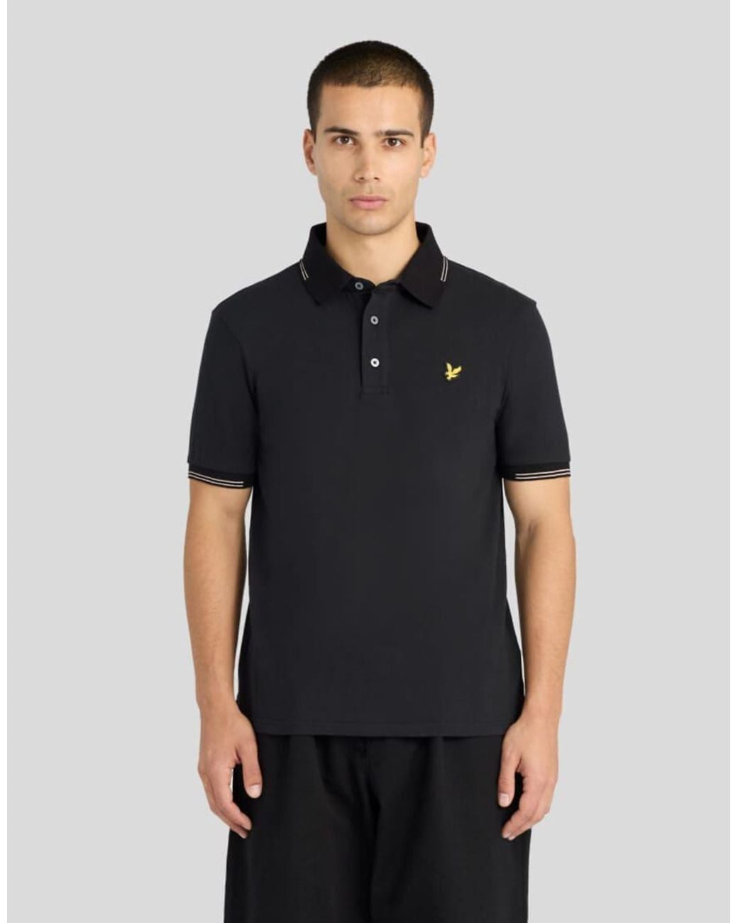 Lyle & Scott Black Ss Polo Shirts Fine Tipped Polo Shirt for men