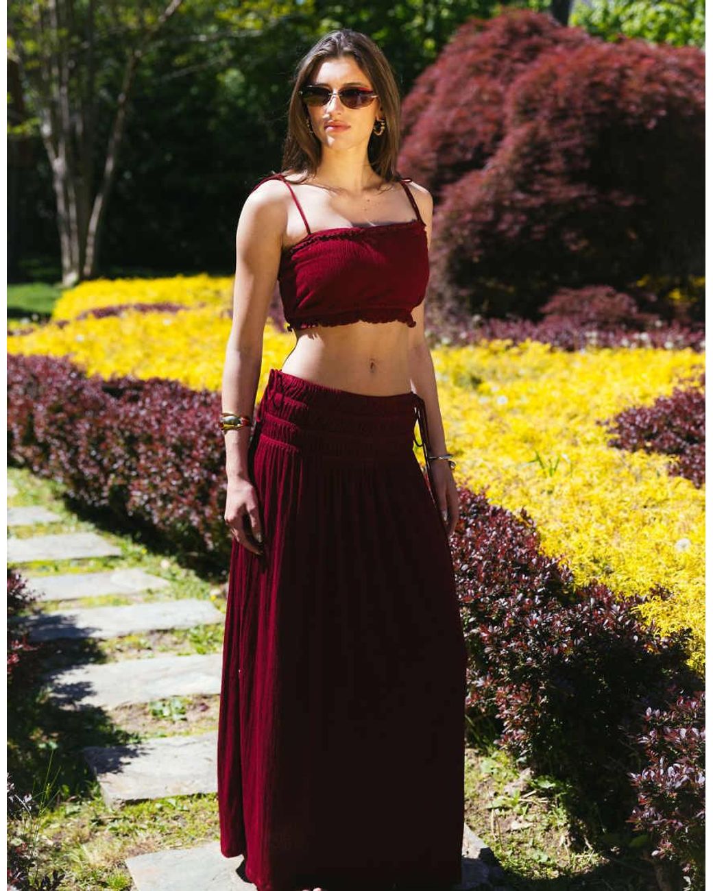 ASOS Brown Tie Shoulders Crinkle Cami Top