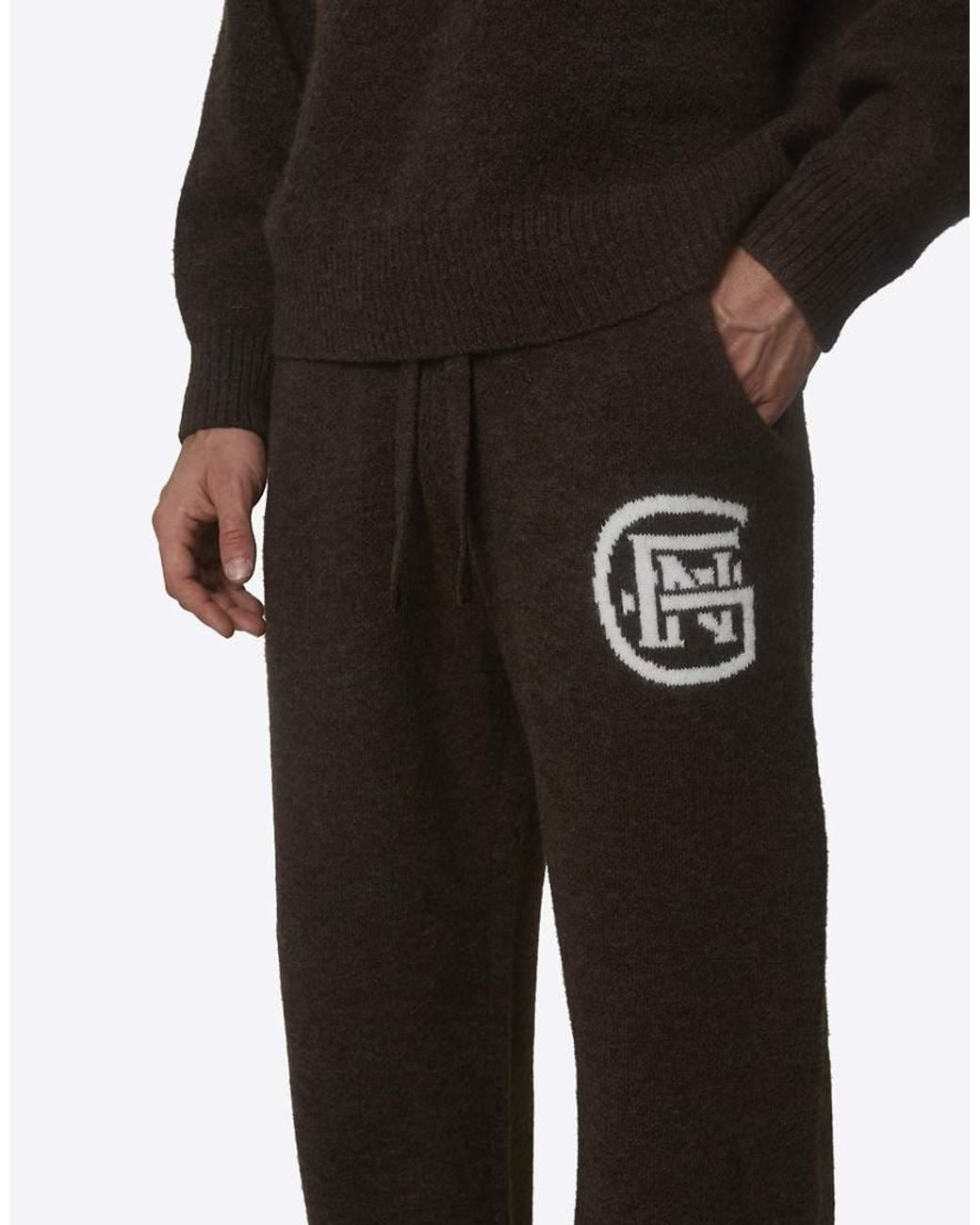Good For Nothing Black Oversized Knitted Intarsia Joggers for men