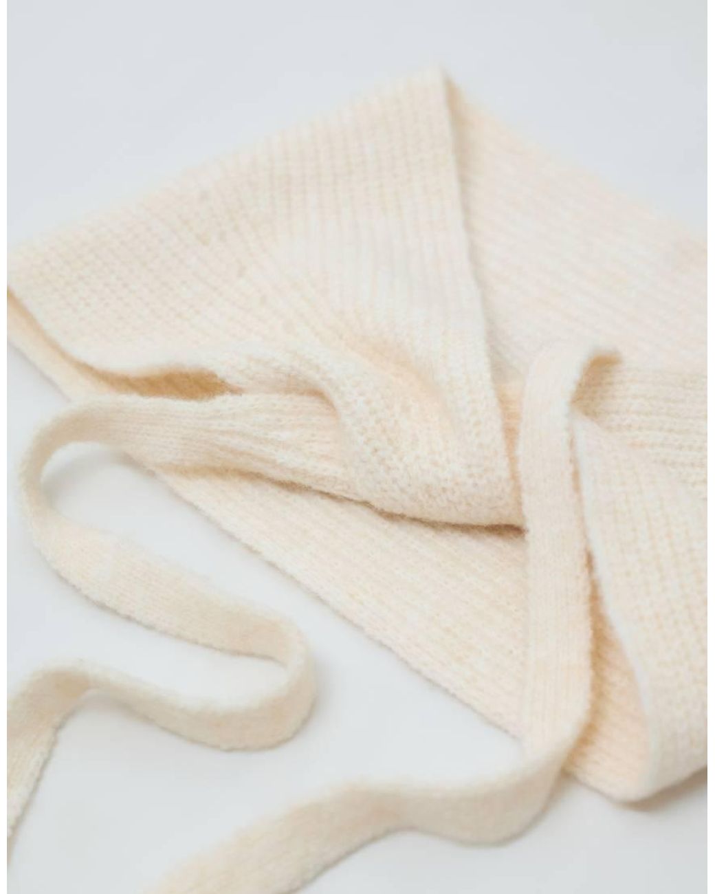 Pieces Gray Tie Front Knitted Bonnet