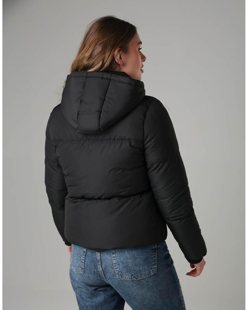 French Connection Black Short Padded Hooded Puffer Zip Jacket