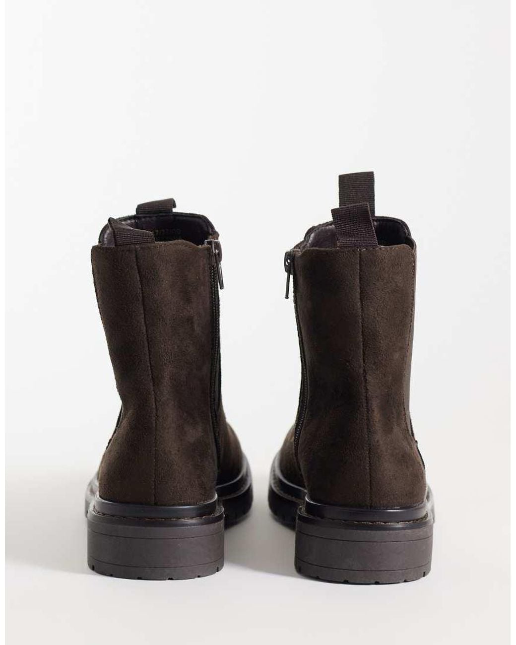 New Look Brown Faux Suede Chunky Chelsea Boot