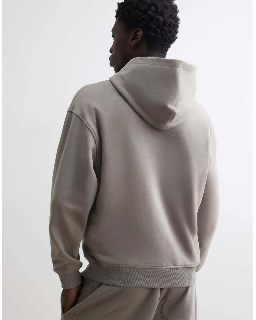 River Island Gray Oversized Fit Washed Zip Through Hoodie for men