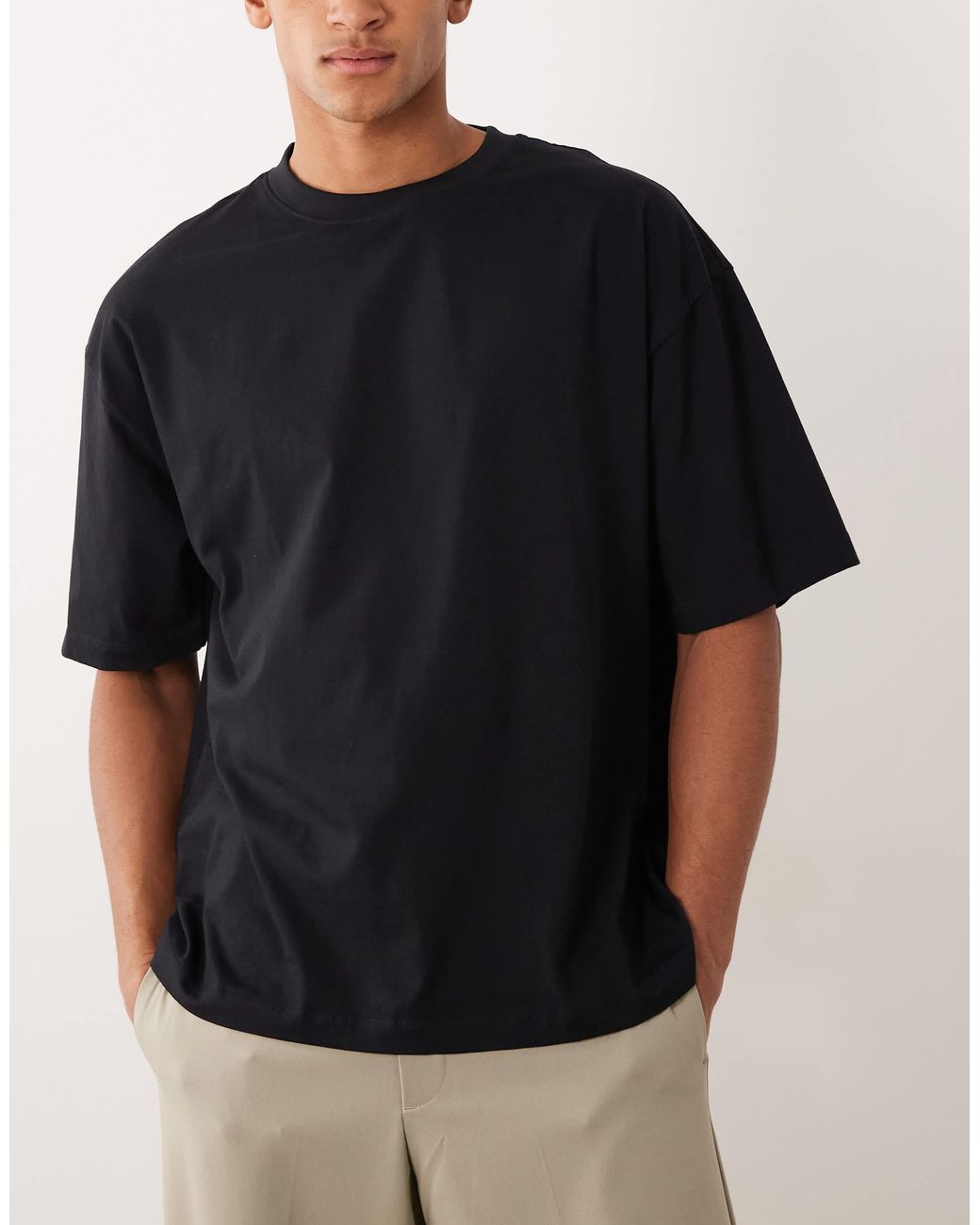 ASOS – 3er-pack basic-t-shirts in Black für Herren
