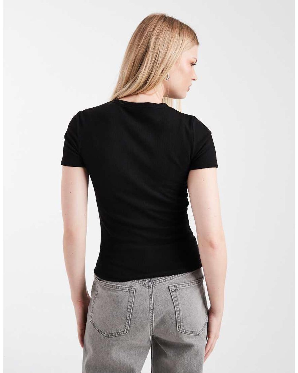 ONLY Black Fitted Rib Knit Top