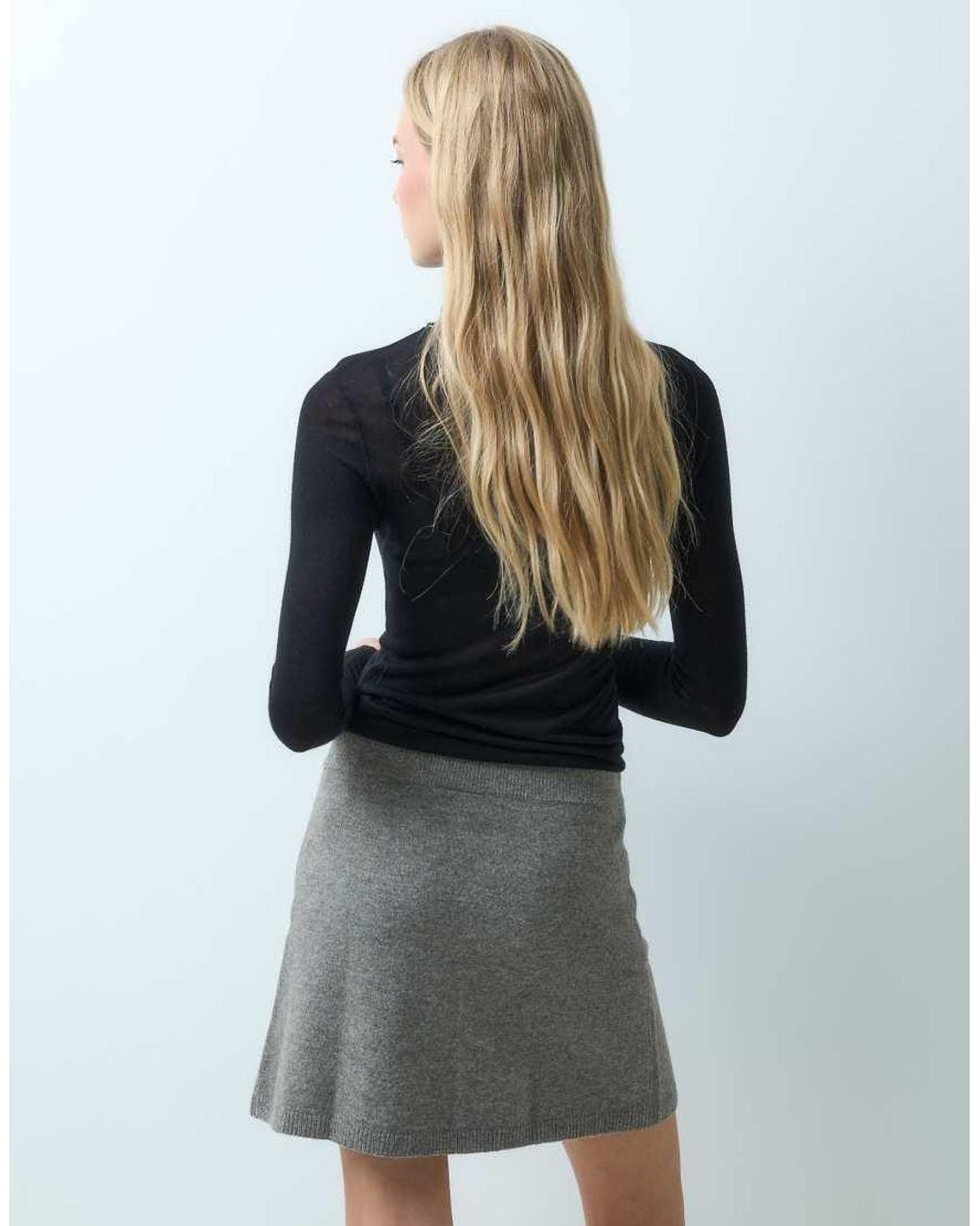 Vila Black High Waist Knitted Mini Skirt Co-ord