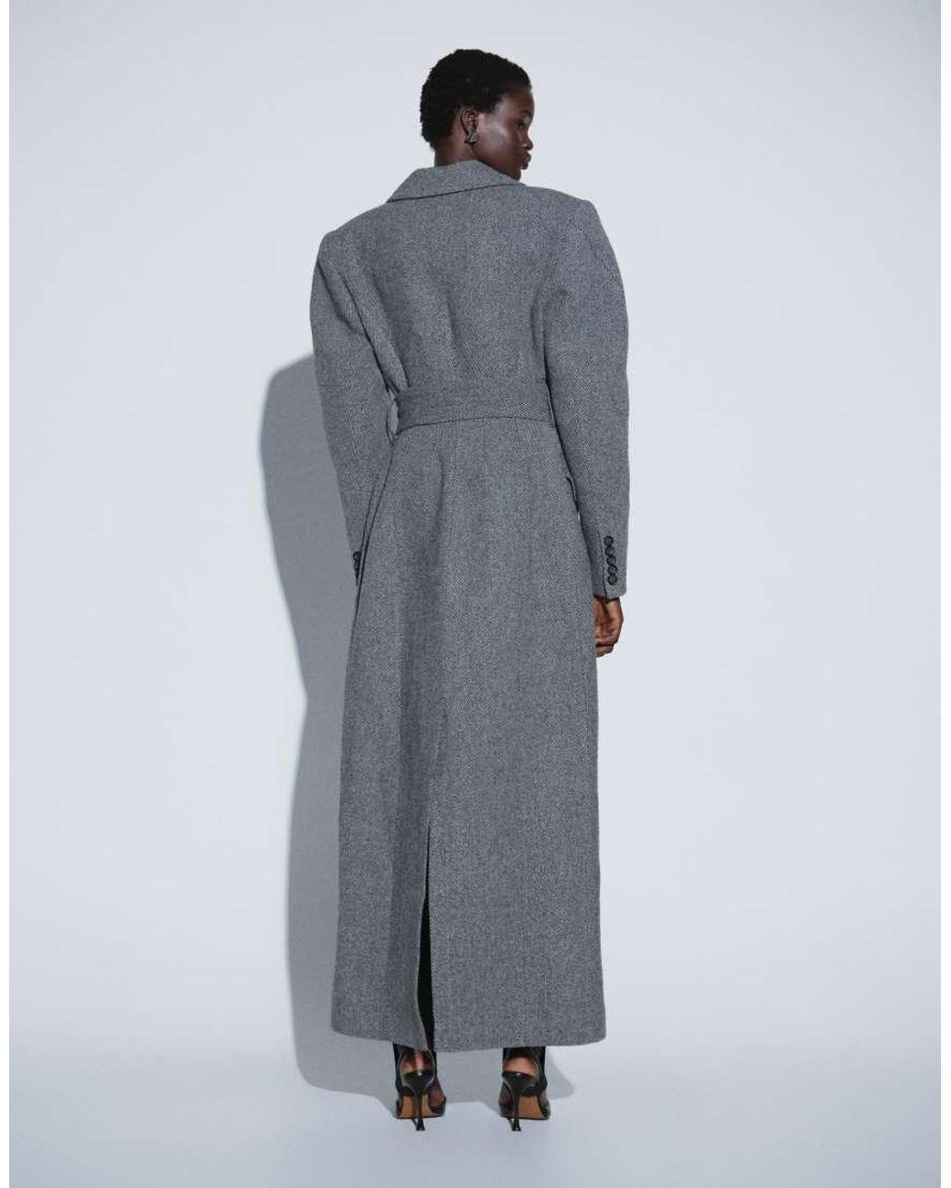 ASOS Gray Ttya Lab Maxi Coat With Belt