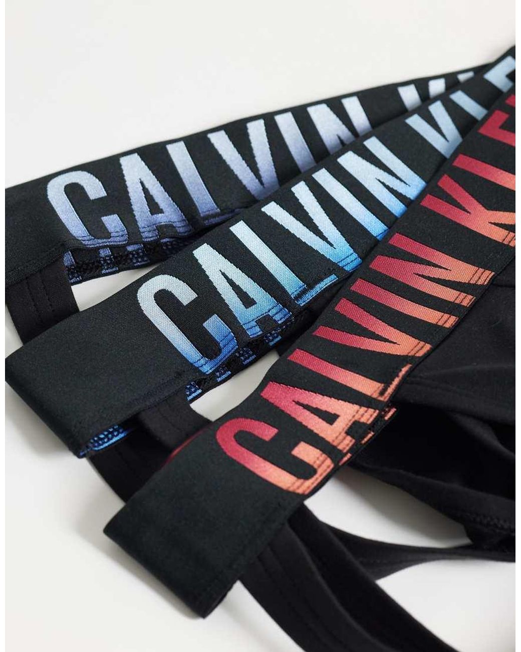 Calvin Klein Black Intense Power Cotton 3 Pack Jock Straps for men