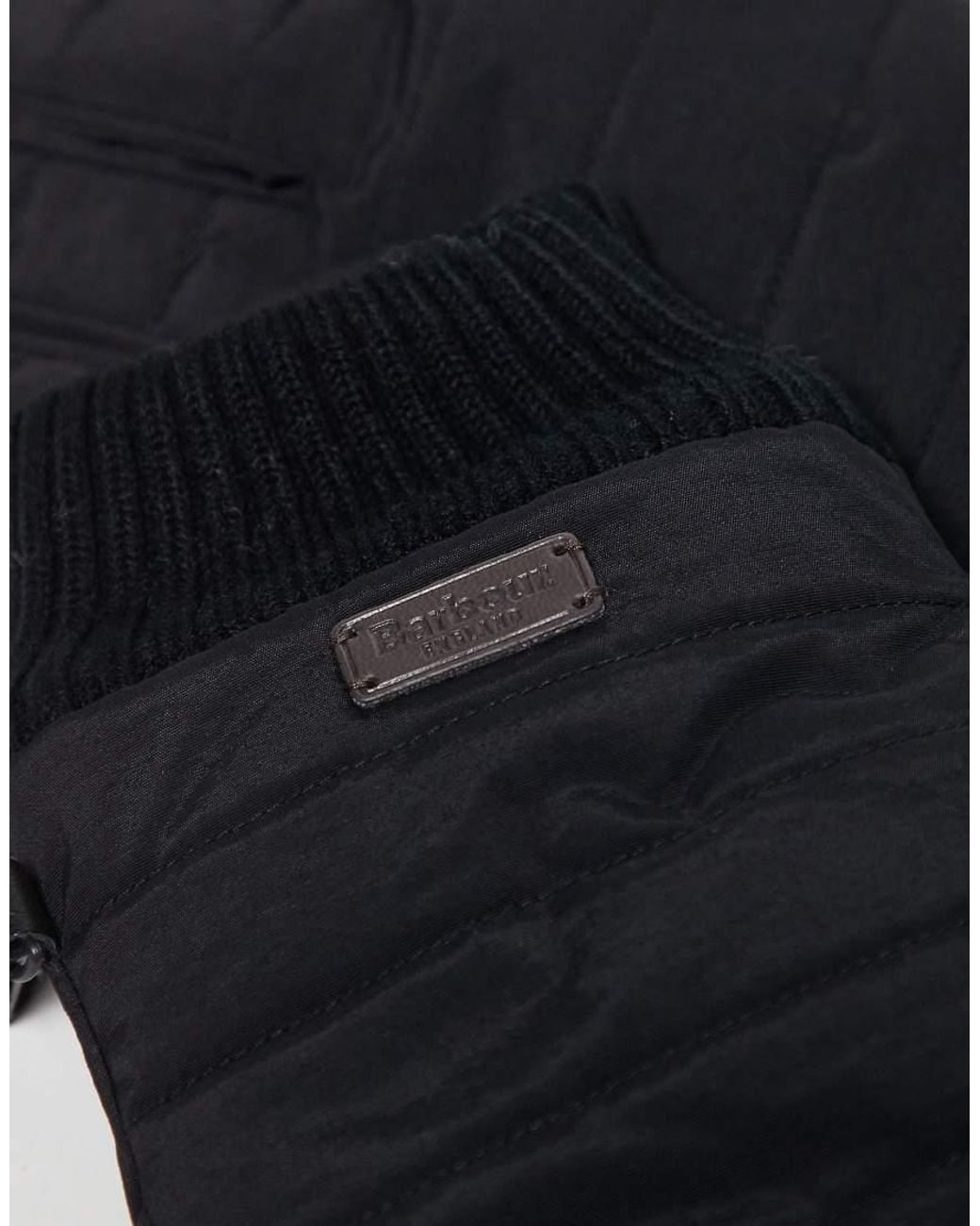 Barbour Black Banff Quilted Gloves for men