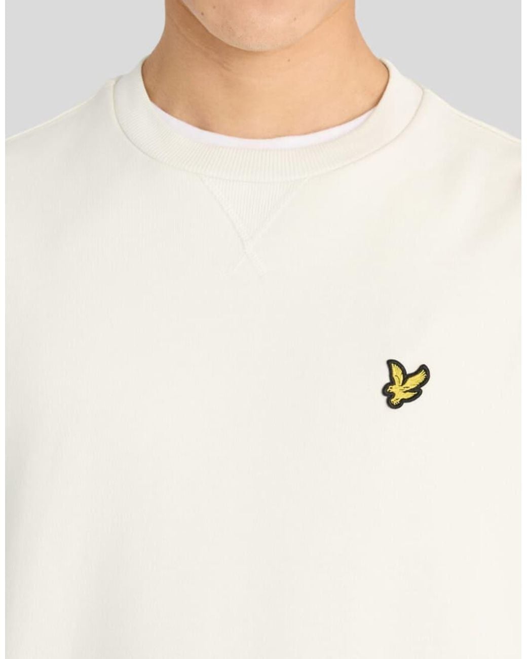 Lyle & Scott White Mid Layers Heavyweight Loopback Crewneck Sweatshirt for men