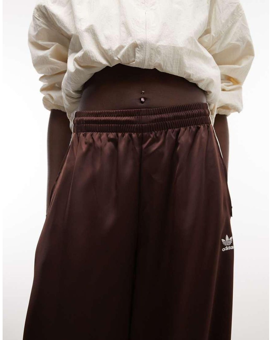 Adidas Originals Blue Wide Leg Satin Joggers