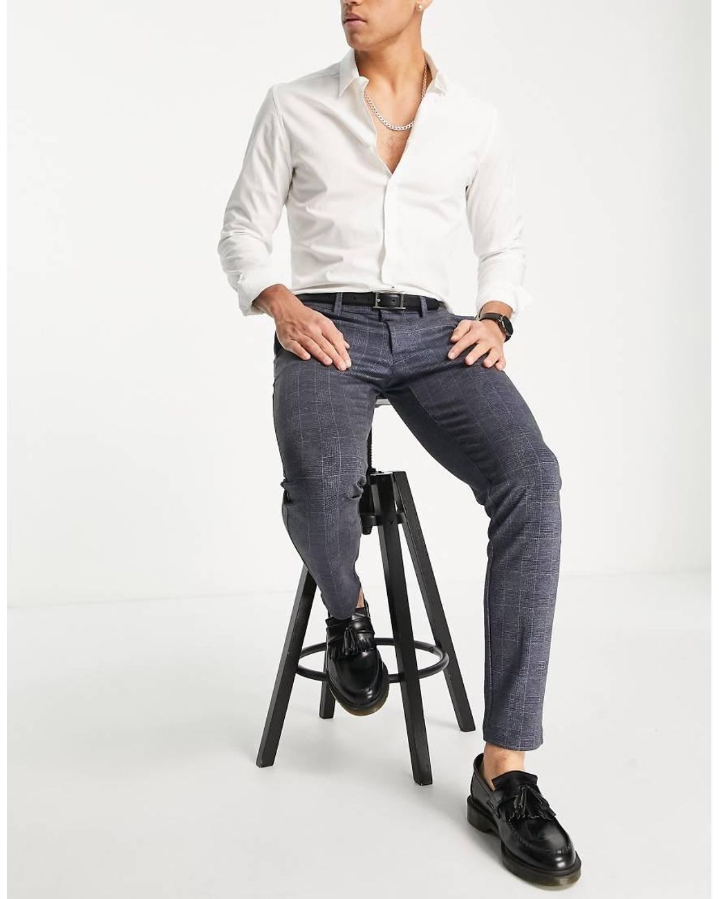 Only & Sons Blue Slim Fit Jersey Trousers for men