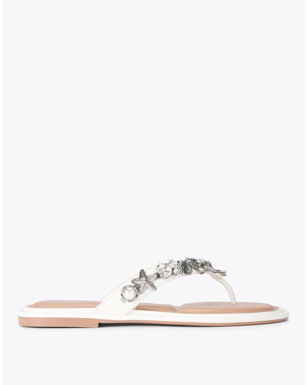 Carvela Kurt Geiger White Marina Flat Sandals