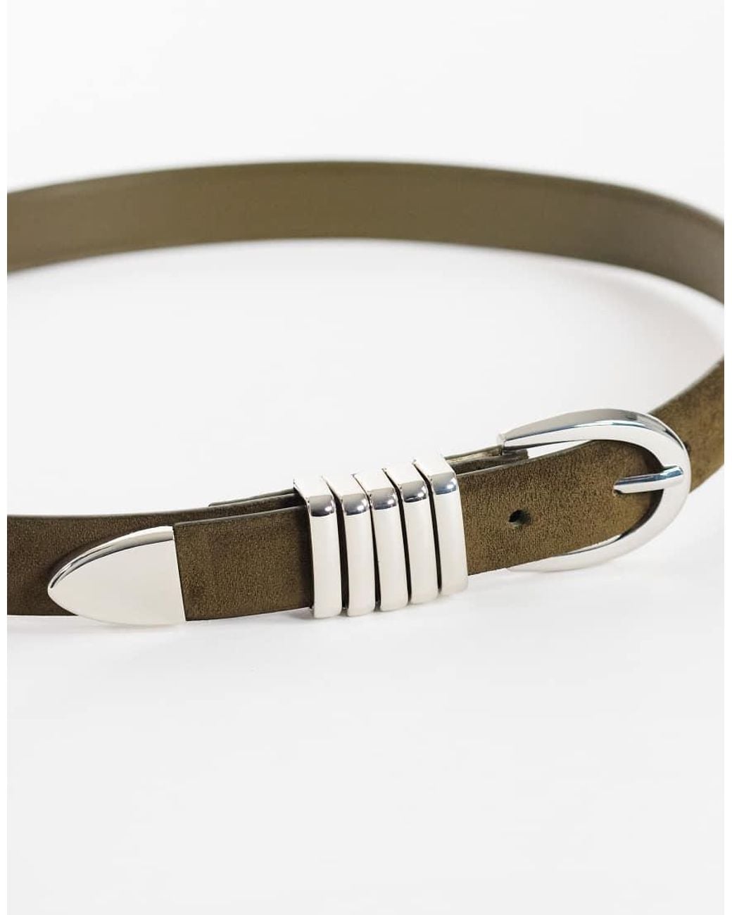 TOPSHOP Green Bobbi Suedette Multi Keeper Belt