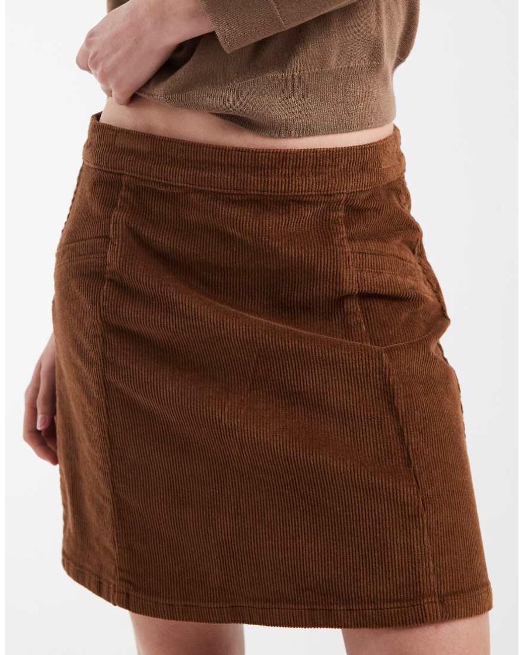 Vero Moda Natural High Rise Corduroy Mini Skirt