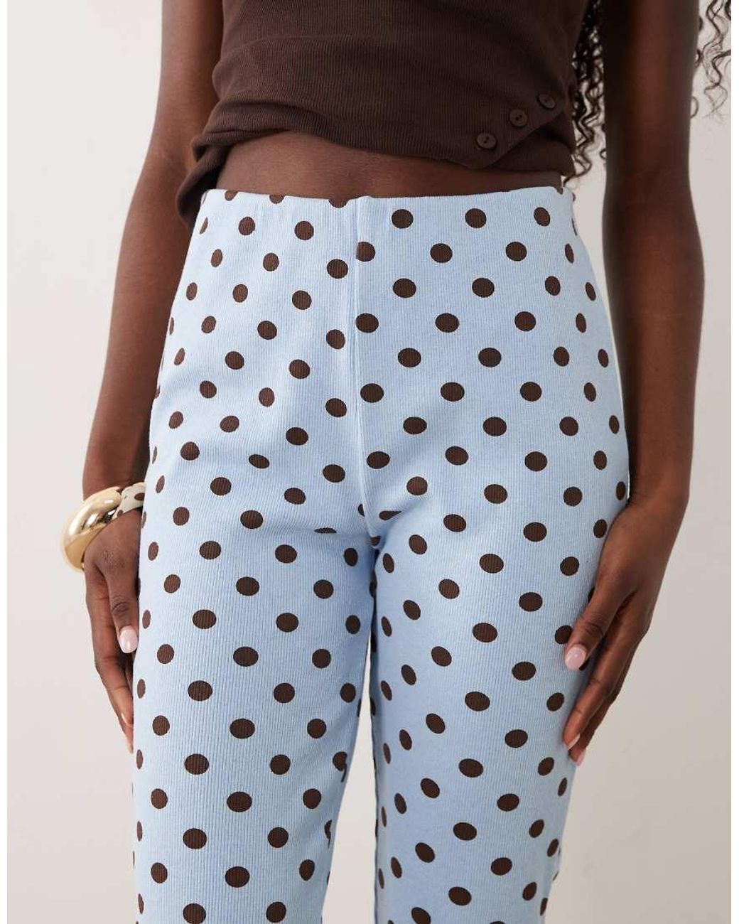 Miss Selfridge Blue Rib Capri Trouser Co-ord