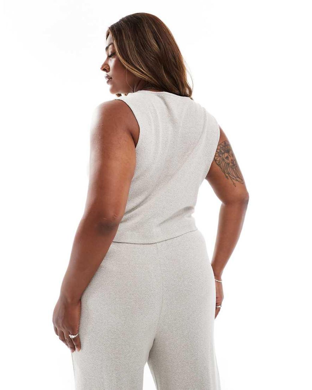 ONLY White Textured Casual Waistcoat