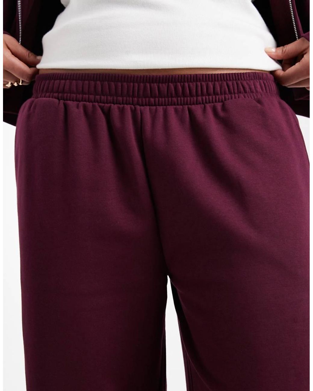 ASOS Red Asos Design Curve Wide Leg Brushback Sweatpants