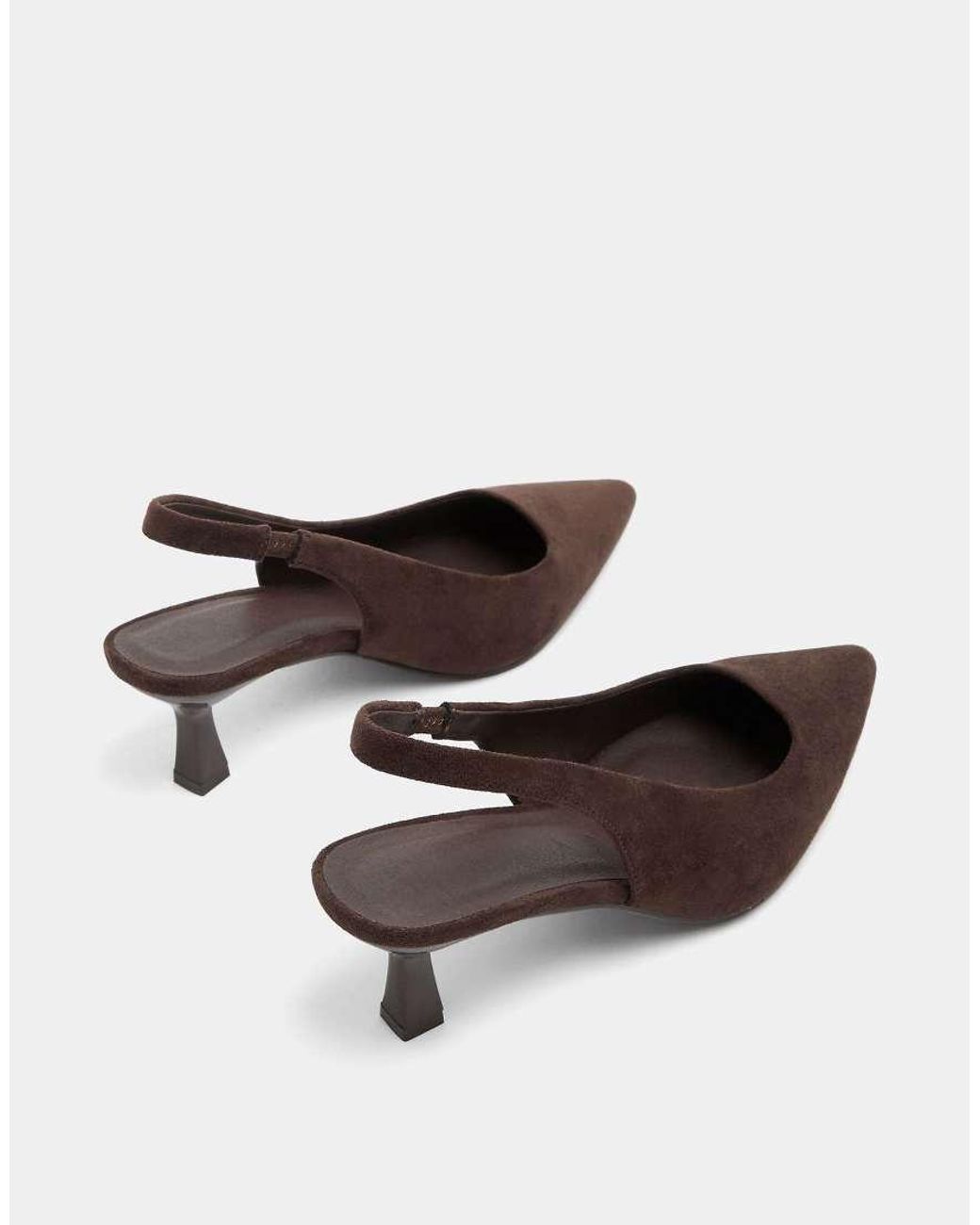 Yours Clothing Blue Wide Fit Faux Suede Sling Back Heels