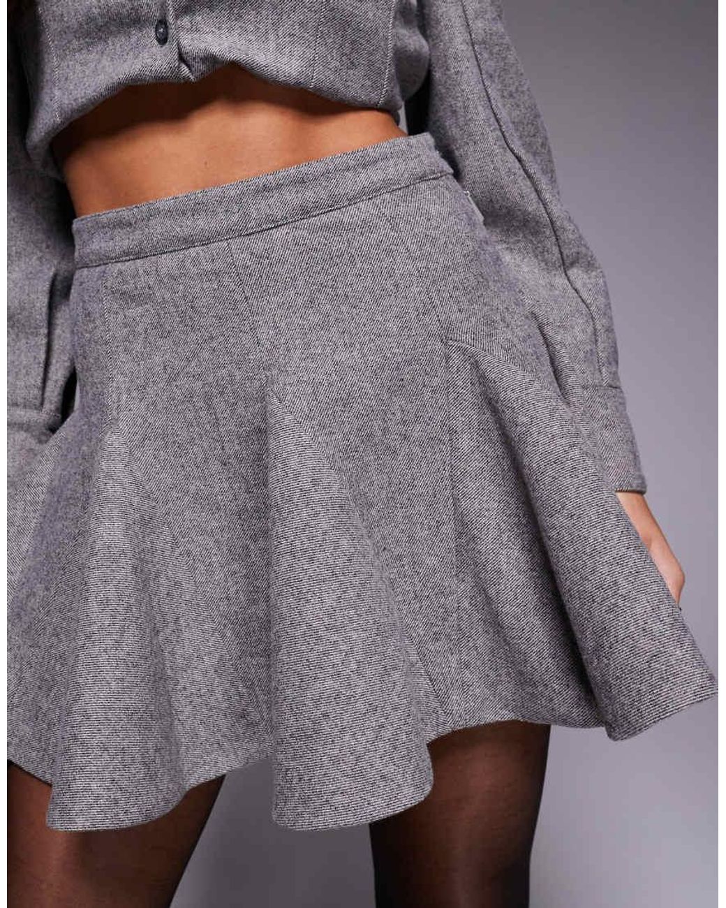 Wanderdoll Gray Blair Tailored Pleated Mini Skirt Co-ord