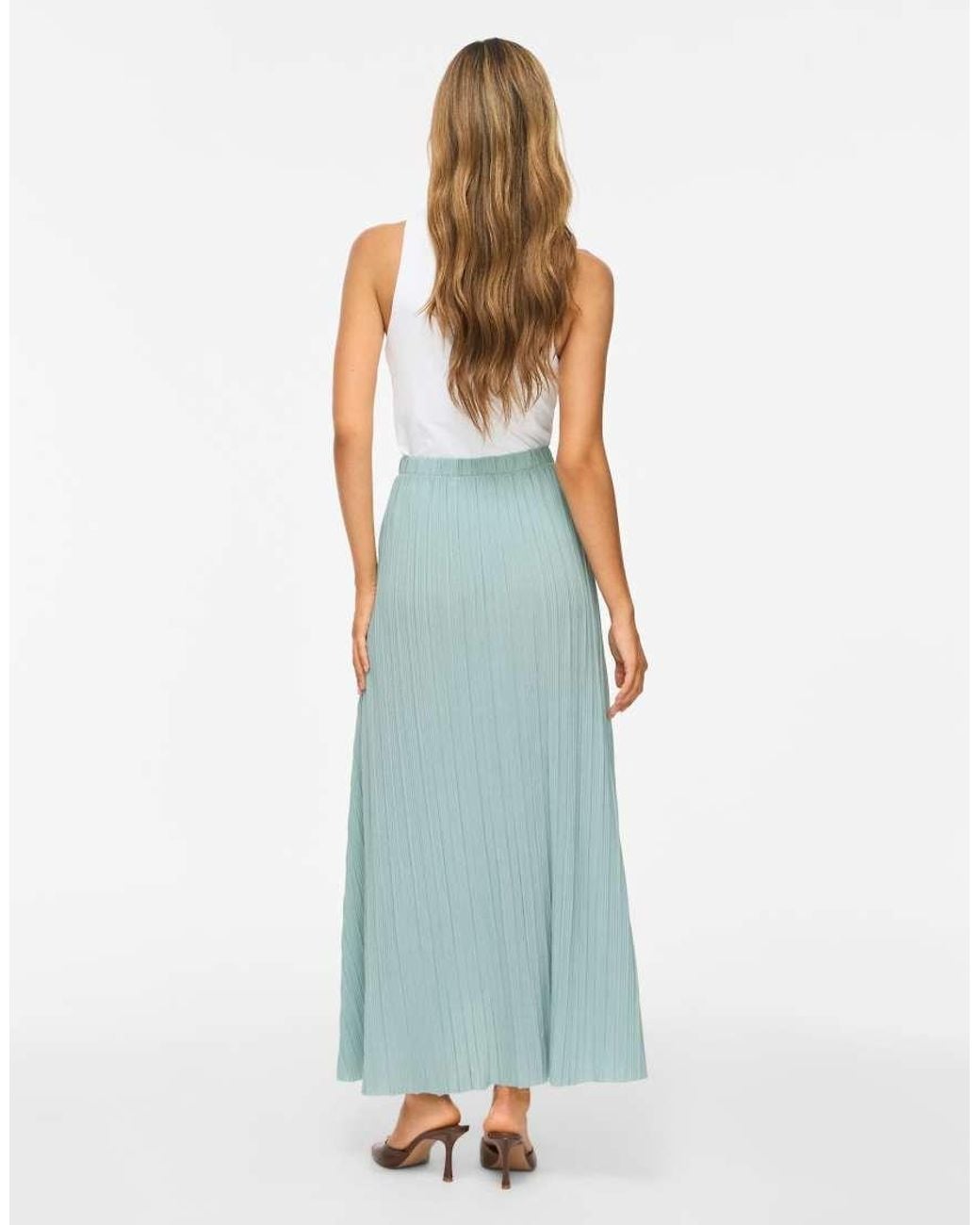 Falda Maxi En Vila de color Blue