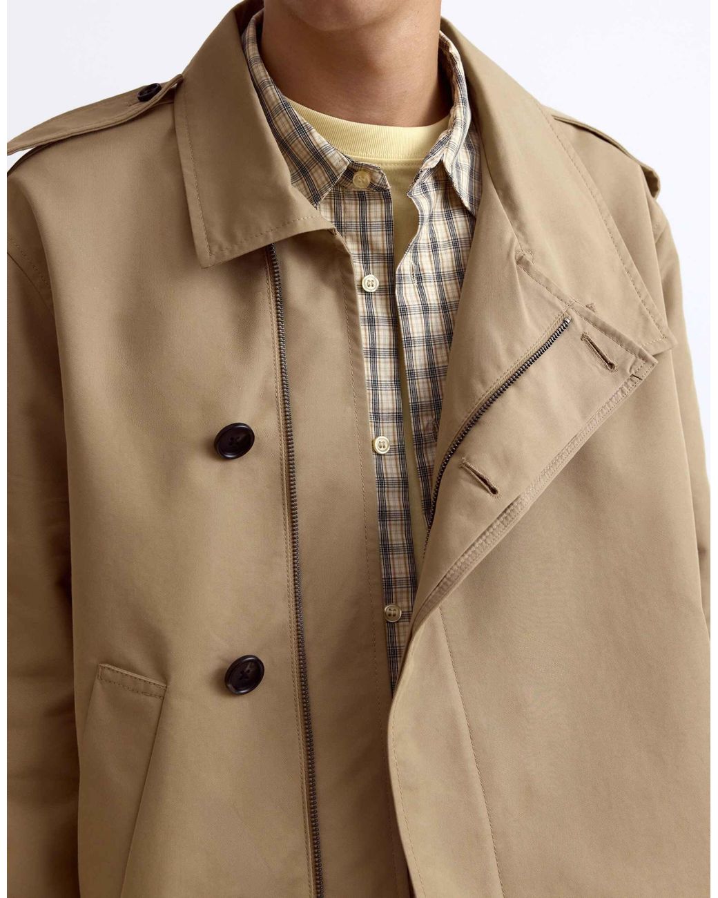 Pull&Bear Natural Kurzer trenchcoat
