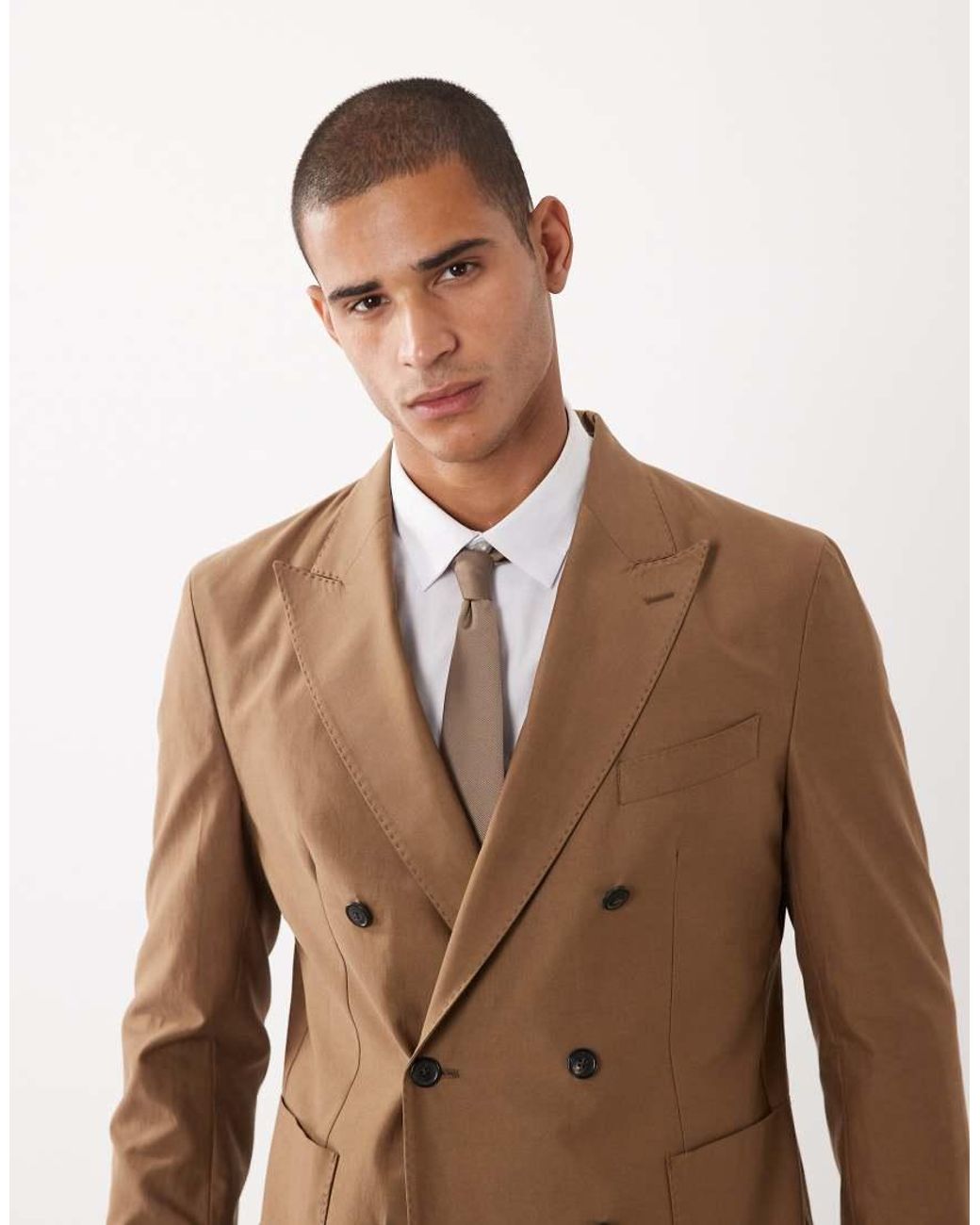 Mango Brown Oasis Double Breasted Blazer Co-Ord for men