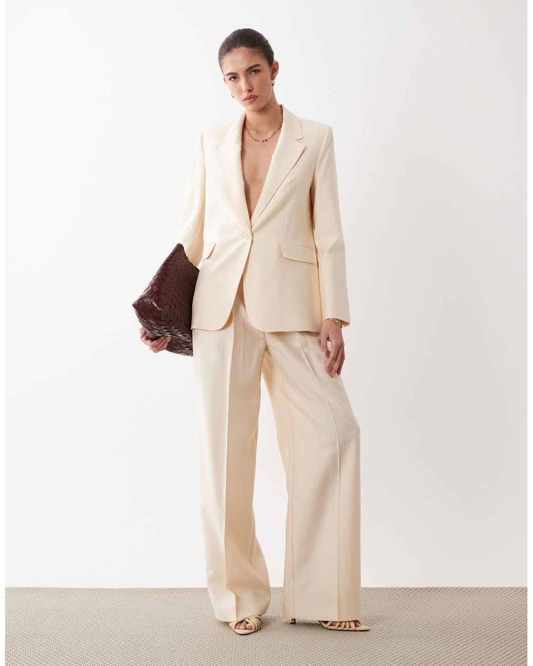 Veronica - blazer d'ensemble ajusté - beige Mango en coloris Natural