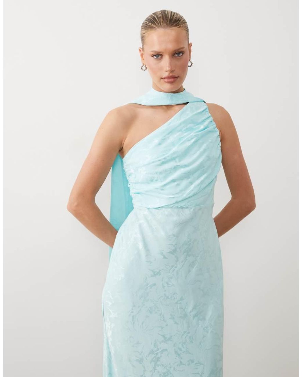 Nobody's Child Blue Nobodys Child Occasion Oceane Satin Jacquard Maxi Dress