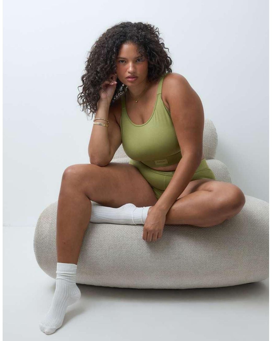RIEN STUDIO Green Conna Fuller Bust Bralette Top