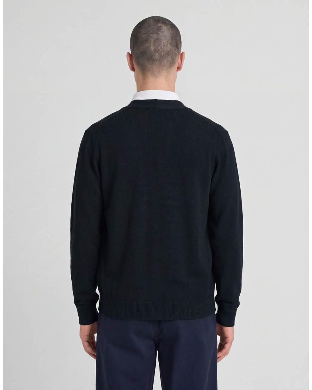Lyle & Scott Blue Mid Knits Knitted Classic Cardigan for men