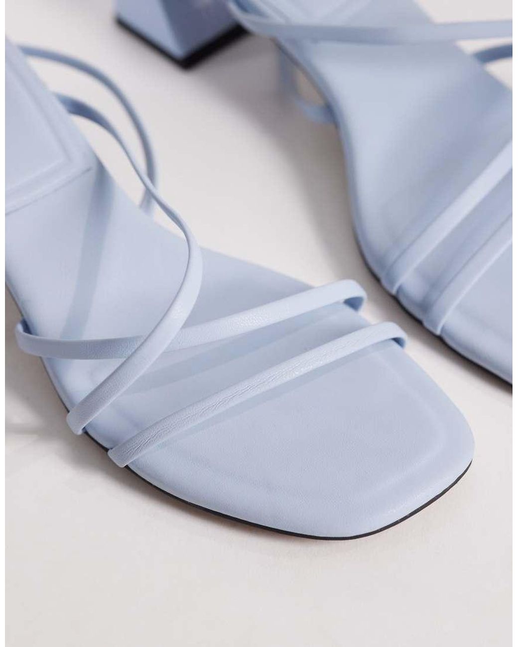 ASOS Blue Hundred Strappy Block Heel Sandals