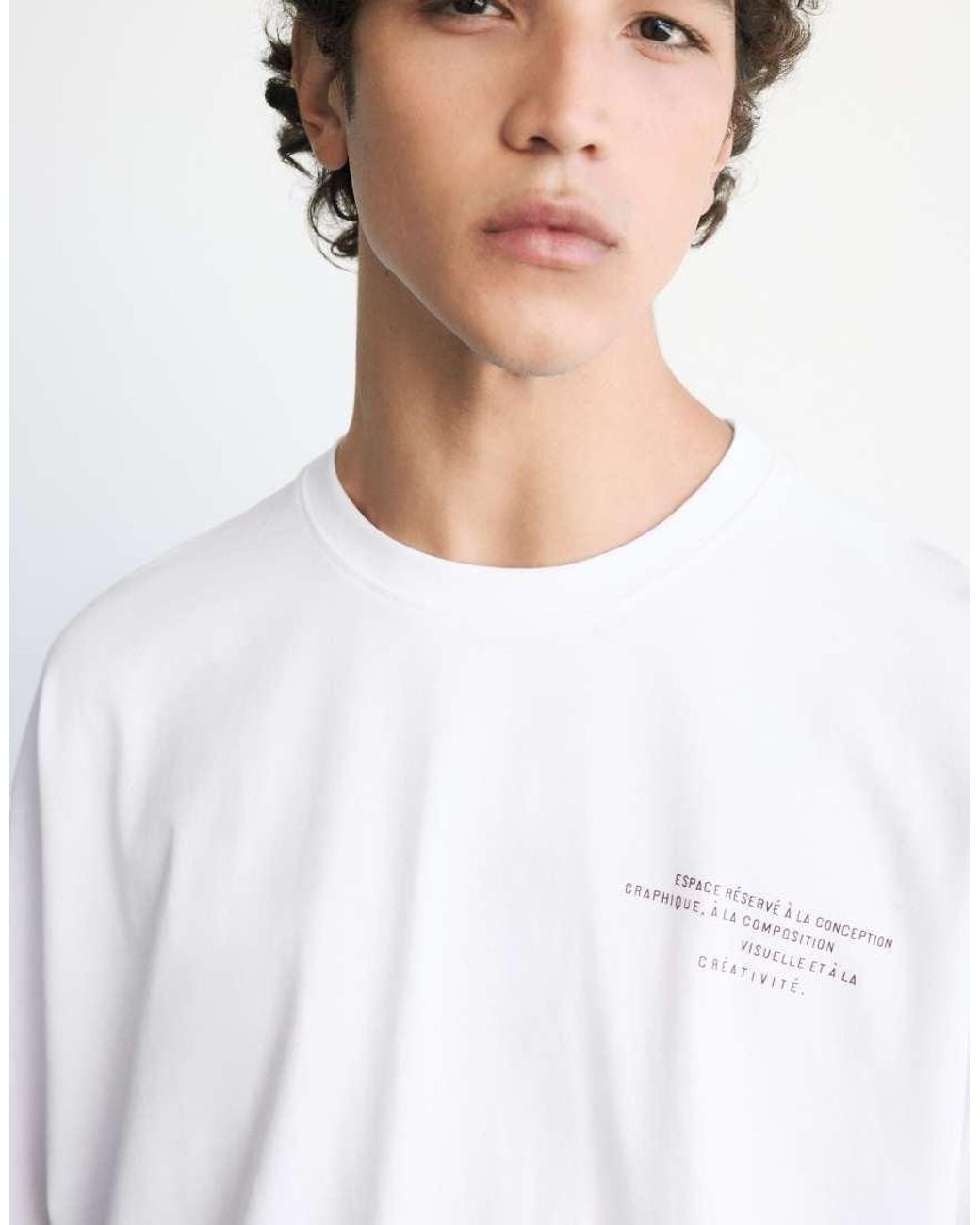 Pull&Bear White Boxy-fit Slogan T-shirt for men