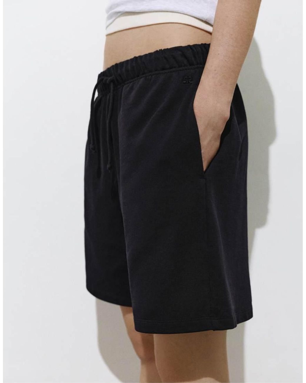 Pull&Bear White Bermuda Shorts With Elasticated Waistband