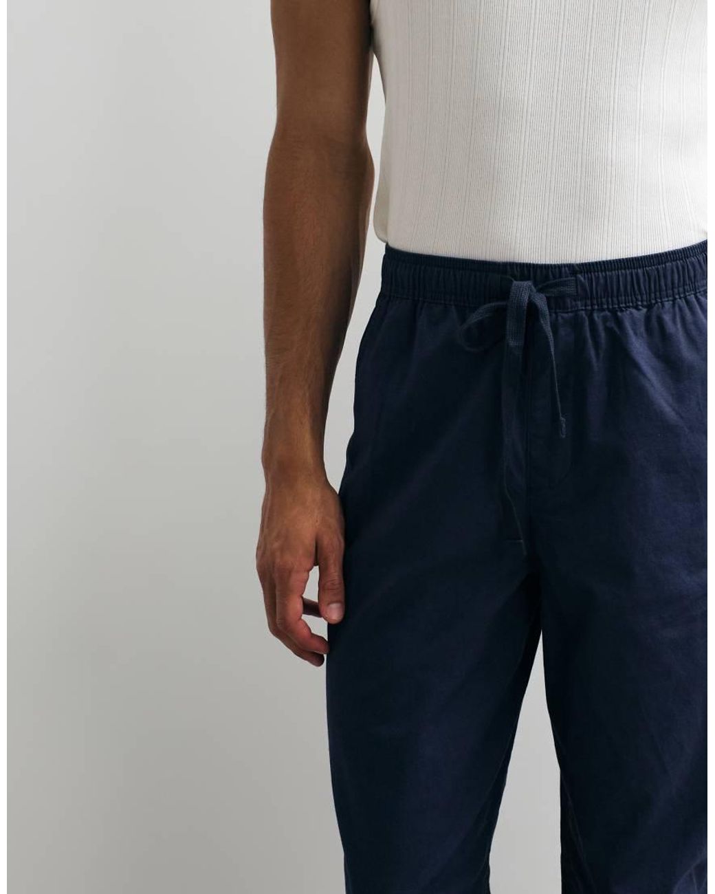 ASOS White baggy Fit Linen-blend Pants for men