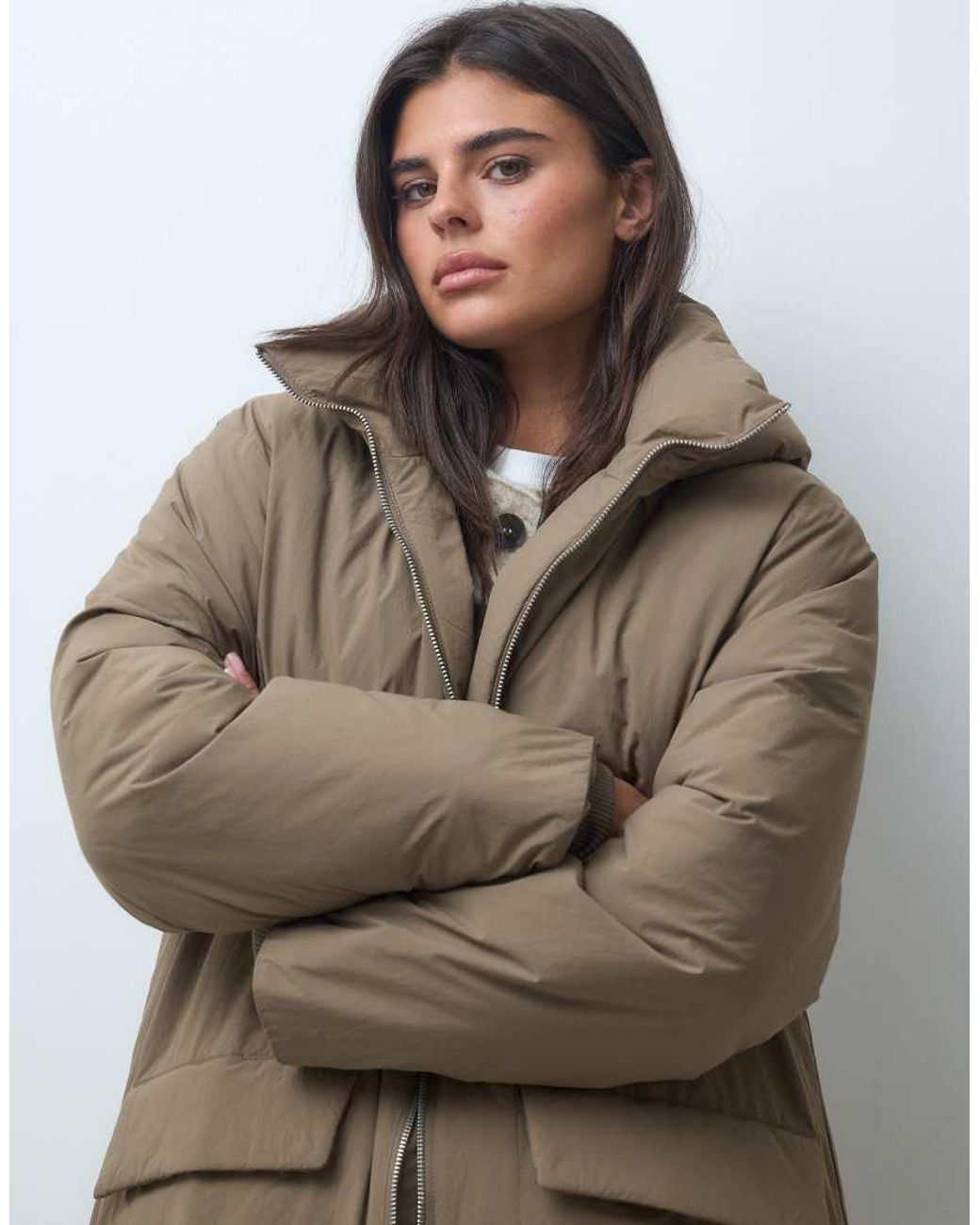 ASOS Multicolor Hooded Longline Padded Jacket