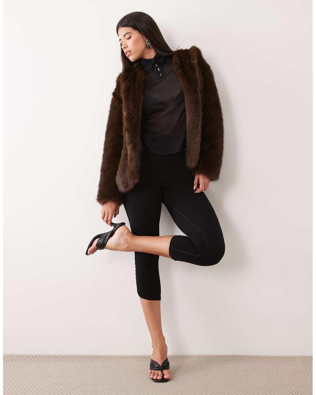 The Frolic Brown Exclusive Oversized Hooded Fur Coat