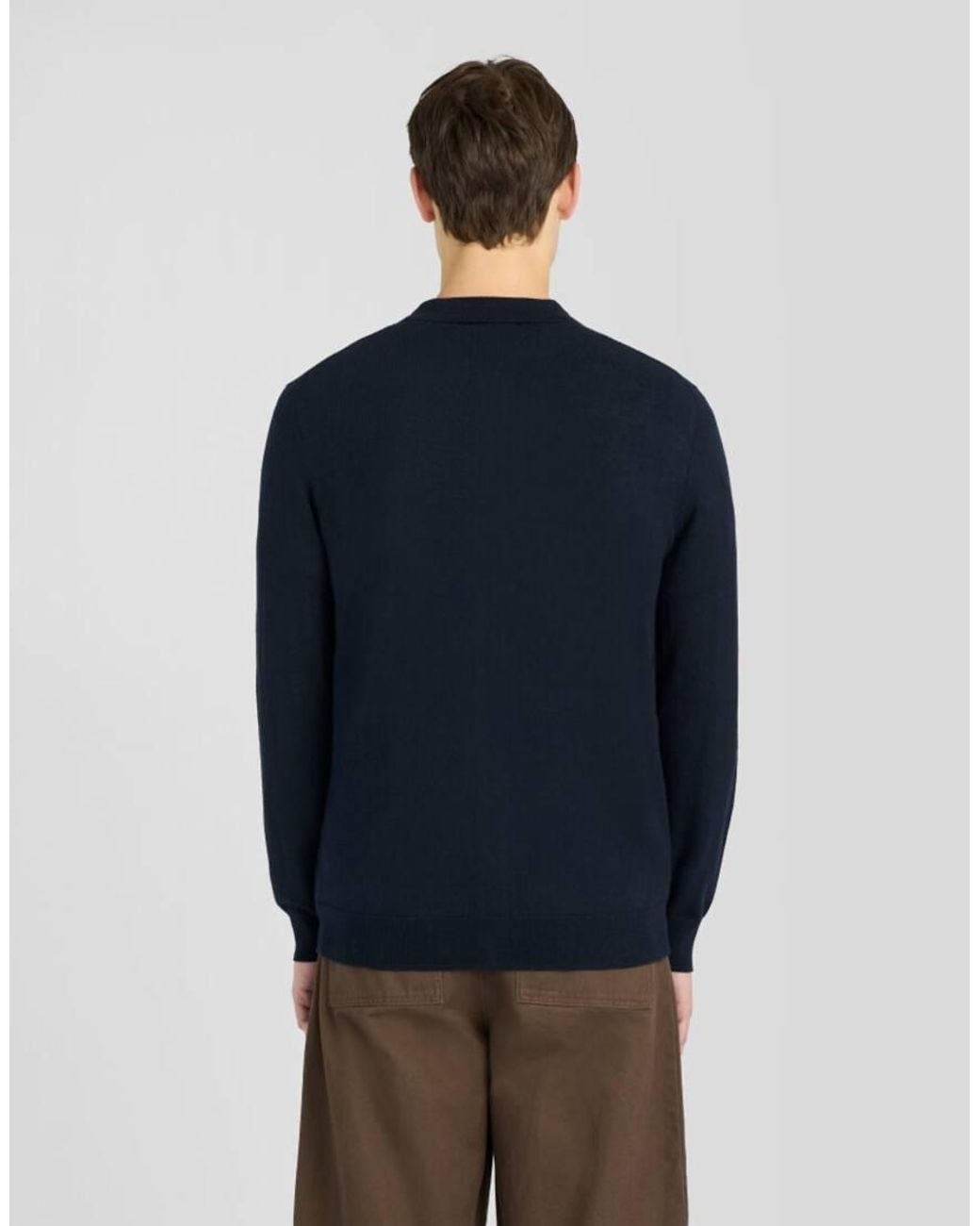 Lyle & Scott Blue Mid Knits Cotton Merino Knitted Shirt for men