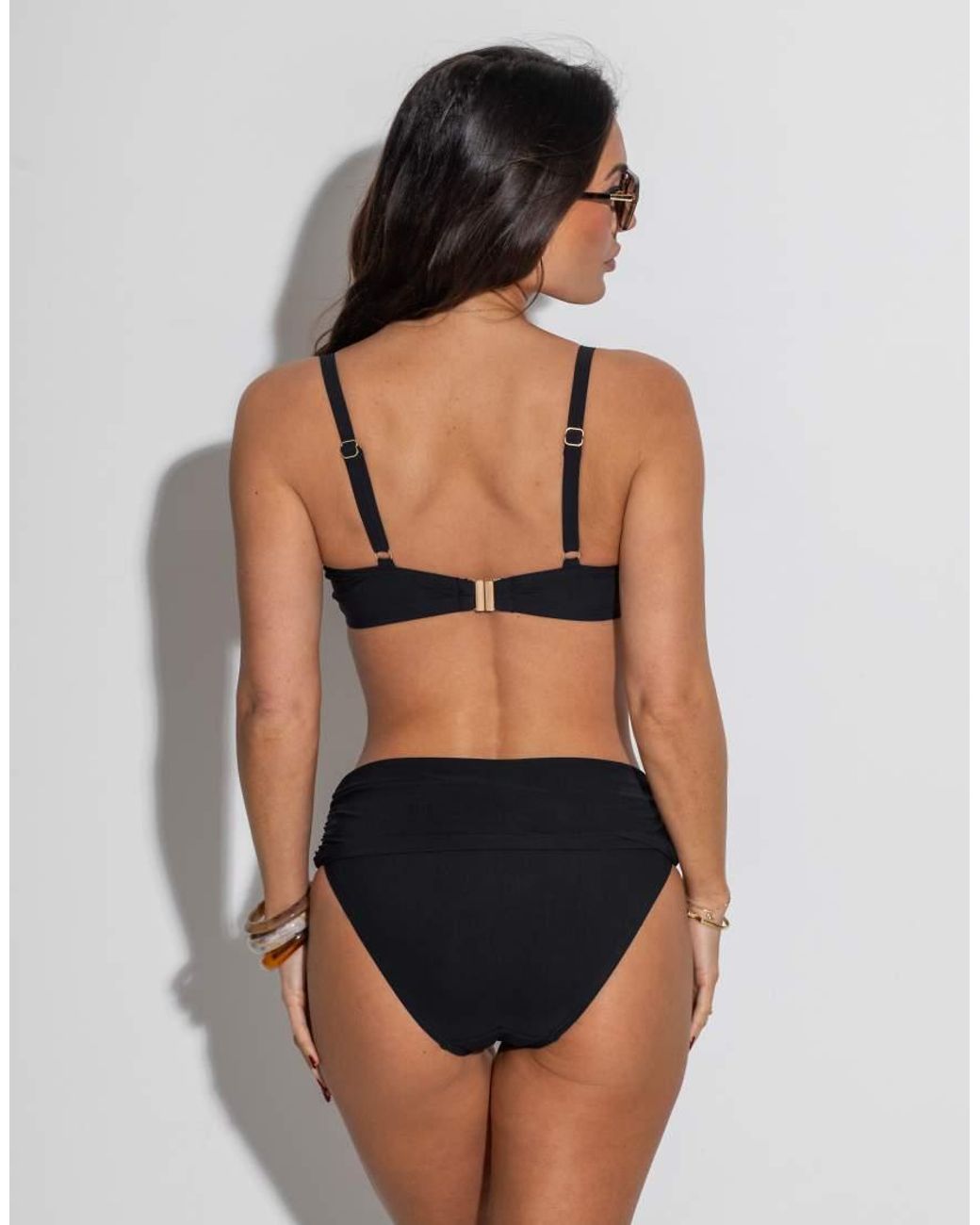 Pour Moi Black Tulum Luxe Matte Foldover Brief