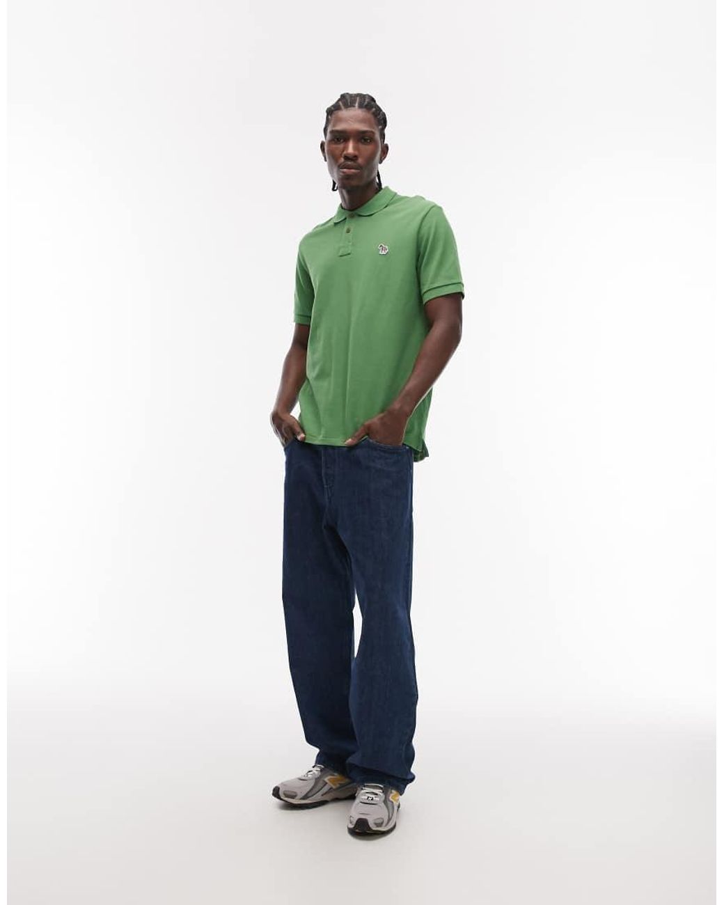 Paul Smith Green Regular Fit Polo Shirt With Zebra Logo for men