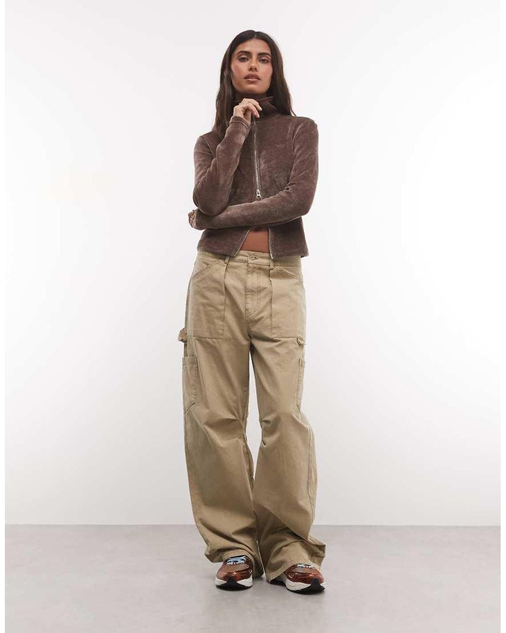 Adidas Originals Natural Chenille Zip Thru Cardigan