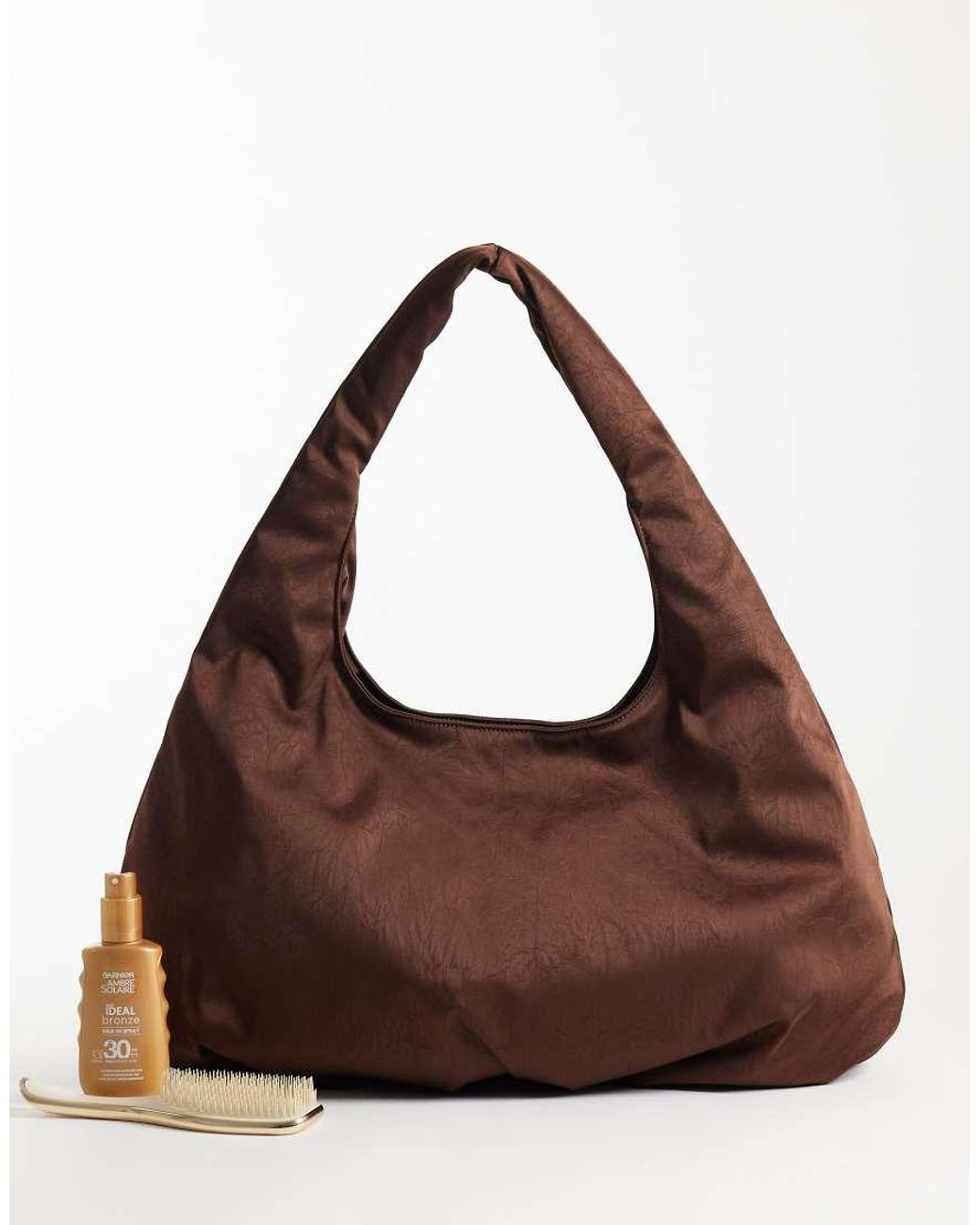 ASOS Brown Satin Oversized Tote Bag