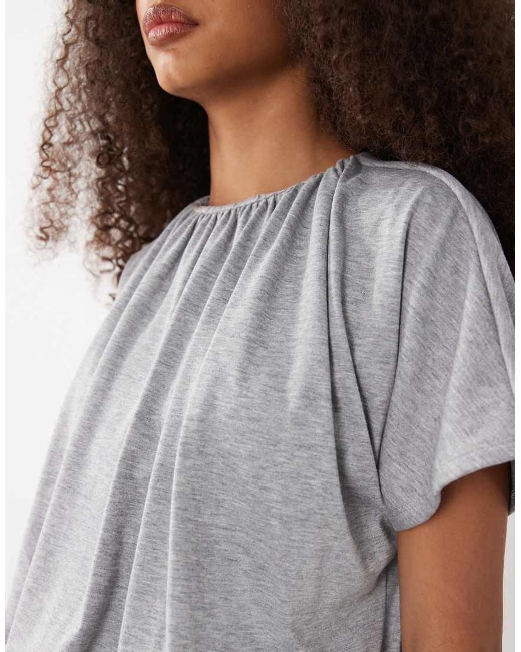 ASOS Brown Short Sleeve Balloon Top