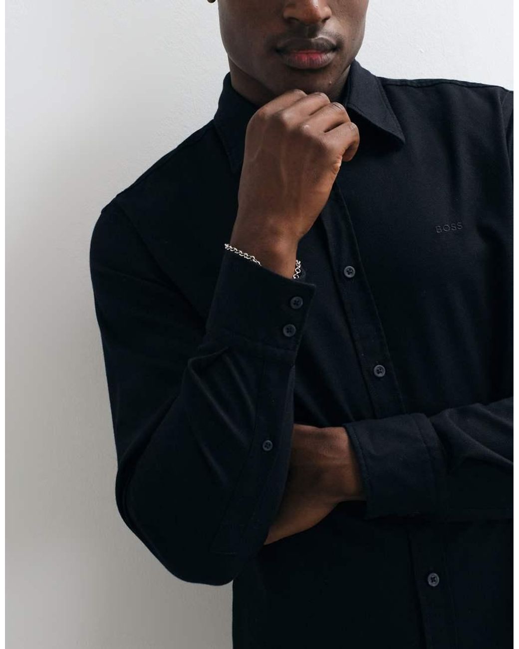 Boss Black Regular Fit Pique Shirt for men