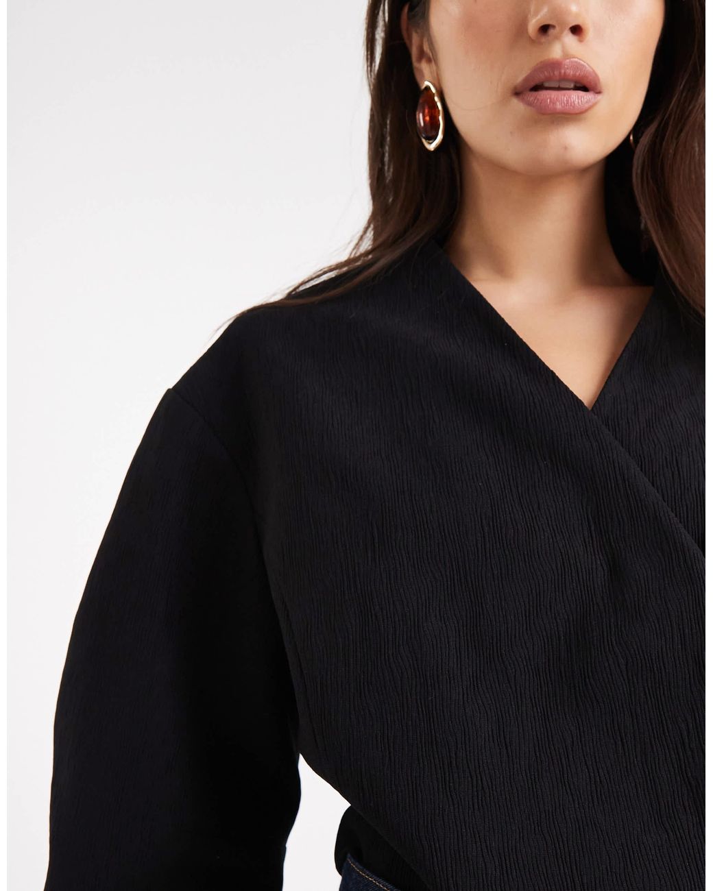 ASOS Black Cropped Textured Blazer
