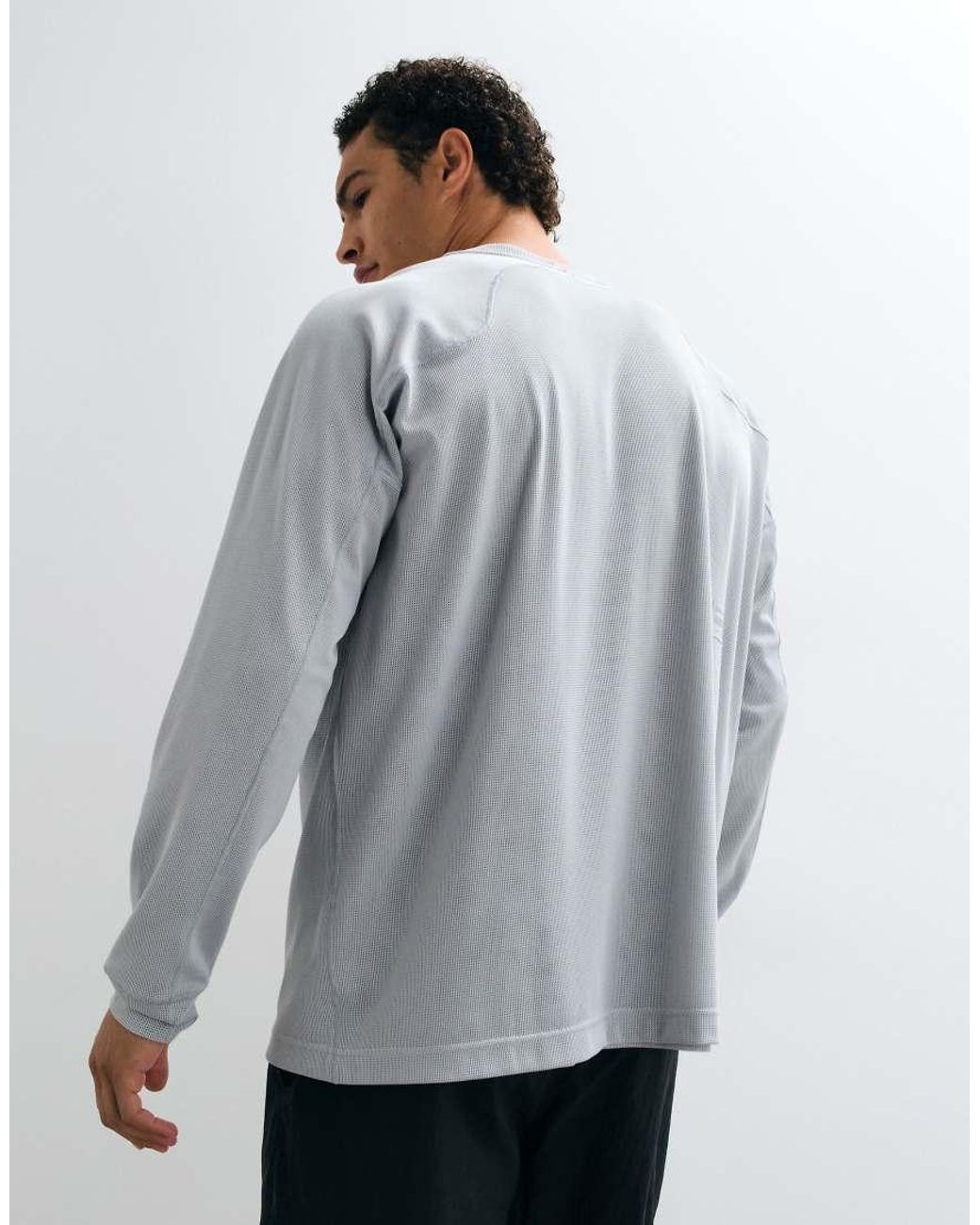 Nike Gray Nac Dri-Fit Long Sleeve Mesh Top for men