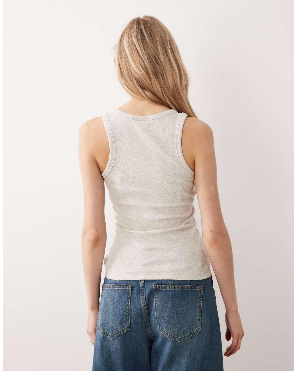 JJXX Blue Frida Ribbed Vest Top